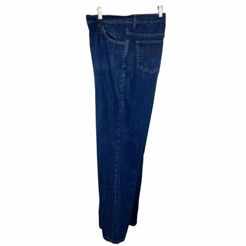 Orvis Swamper Jeans 12 Blue‎ Dark Wash Straight Leg Stretch Denim Frog Patch